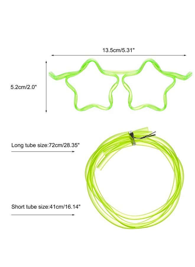 Gelme Nutri 8PCS Silly Straw Glasses, Reusable Fun Loop Drinking Straw Eye Glasses, Novelty Eyeglasses Straw for Kids Party Annual Meeting Parties Birthday (4 Colors Star) - Image 2