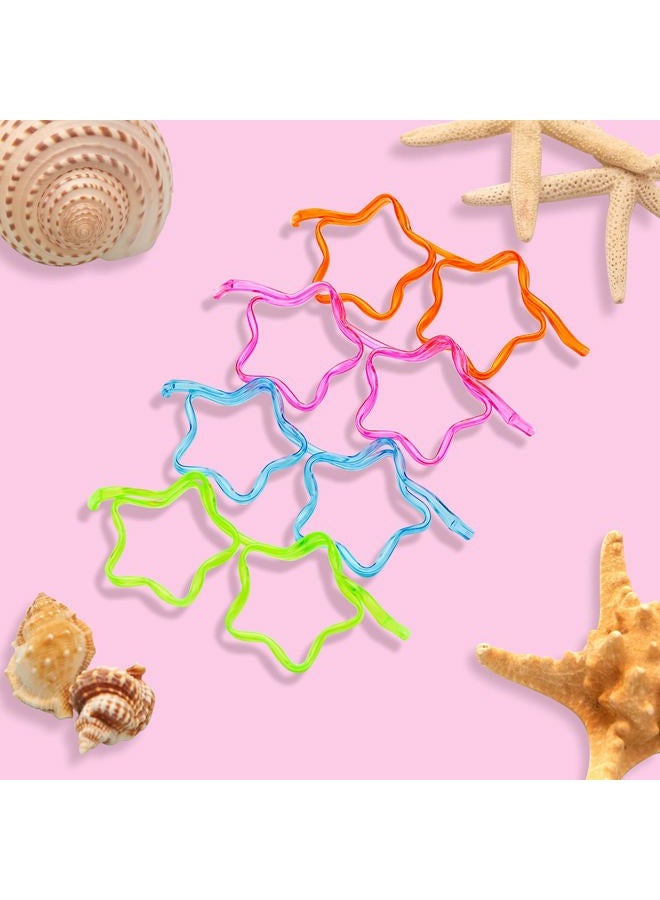 Gelme Nutri 8PCS Silly Straw Glasses, Reusable Fun Loop Drinking Straw Eye Glasses, Novelty Eyeglasses Straw for Kids Party Annual Meeting Parties Birthday (4 Colors Star) - Image 4