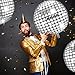 Leitee 18 Pcs Big Disco Ball Balloon 70s Disco Balloons Party Decoration Large 4d Aluminum Foil Inflatable Ball Giant Silver Metallic Mirror Decor for Baby Shower Wedding Birthday Dance Party 32 in - Image 4