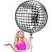 Leitee 18 Pcs Big Disco Ball Balloon 70s Disco Balloons Party Decoration Large 4d Aluminum Foil Inflatable Ball Giant Silver Metallic Mirror Decor for Baby Shower Wedding Birthday Dance Party 32 in - Image 2