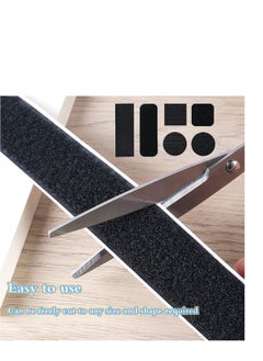 Y&D Self-Adhesive Hook and Loop Strips Tape Roll Black Heavy Double Sided Sticky Duty Industrial Strength Fastener Interlocking for Household Kitchen School Office Set of 2  - Image 2