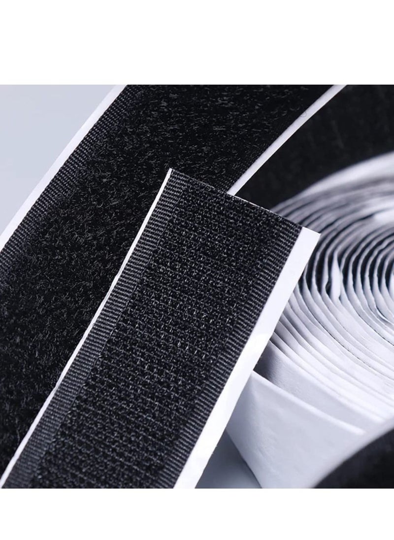 Y&D Self-Adhesive Hook and Loop Strips Tape Roll Black Heavy Double Sided Sticky Duty Industrial Strength Fastener Interlocking for Household Kitchen School Office Set of 2  - Image 5