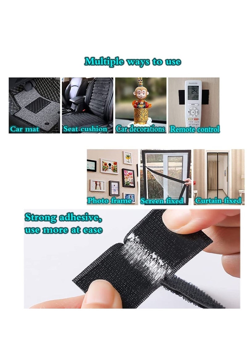 Y&D Self-Adhesive Hook and Loop Strips Tape Roll Black Heavy Double Sided Sticky Duty Industrial Strength Fastener Interlocking for Household Kitchen School Office Set of 2  - Image 3