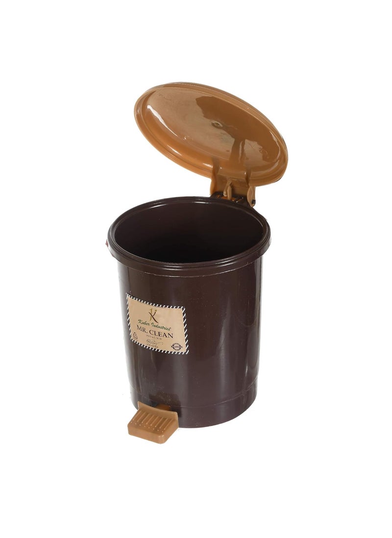 Kuber Industries Kuber Industries Tiny Countertop Trash Bin Mini Desktop Garbage Bin with Padal Brown Model HS_36_KUBMART018535  - Image 3