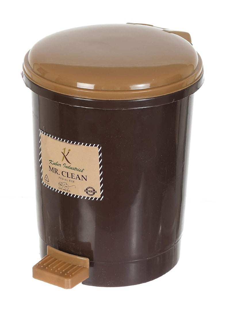 Kuber Industries Kuber Industries Tiny Countertop Trash Bin Mini Desktop Garbage Bin with Padal Brown Model HS_36_KUBMART018535  - Image 4