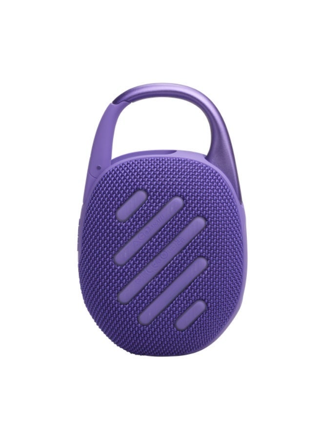 جي بي إل Clip 5 Portable Speaker with JBL Pro Sound, IP67 Waterproof & Dustproof, Bluetooth 5.3, Auracast™ Multi-Speaker Pairing, Up to 15 Hours Playtime,Purple JBLCLIP5PURAM purple - Image 2