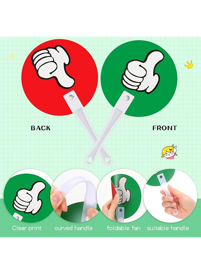 erorex 50 Pack Thumbs Up Thumbs Down Classroom Voting Paddles Handy Teacher Classroom Event Supplies Plastic Sign Green Red Yes Or No Paddles True False Sign For School Student - Image 5