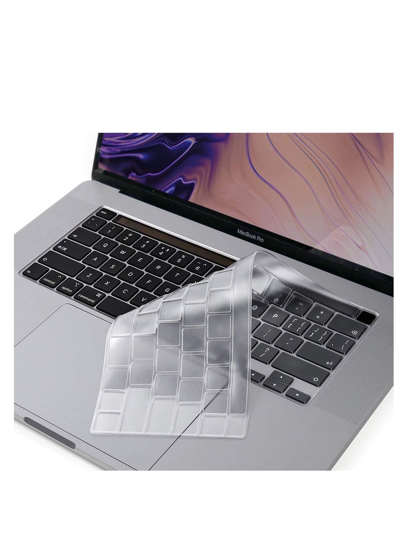 Premium Ultra Thin Keyboard Cover Protector Compatible with 2020 2021 2022 Intel or M1/M2-Based MacBook Pro 13 and 2019-2020 Intel-Based MacBook Pro 16 A2338 A2289 A2251 A2141--Clear - Image 1