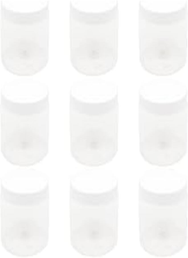 ARTISTIC - 8 Pieces Plastic Jar White Clear Size 500ml - Diameter 9 Centi - White Lid & Plastic Medicine - High Quality & Healthy Plastic Empty Refill Jar Storage Cans Empty Round Cans - By Funoni (White) - Image 1