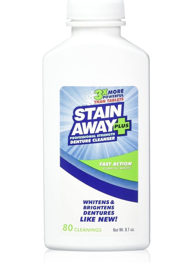 Stain Away Plus Denture Cleanser 8.1 oz bottle (Pack of 2)