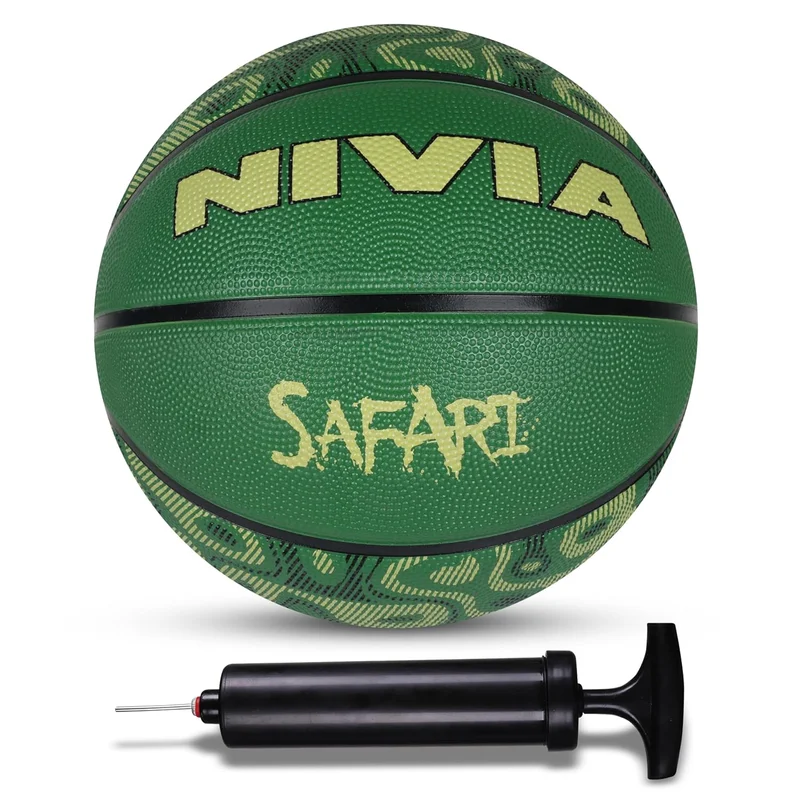 Nivia Nivia Safari Rubberized Basketball with Pump
