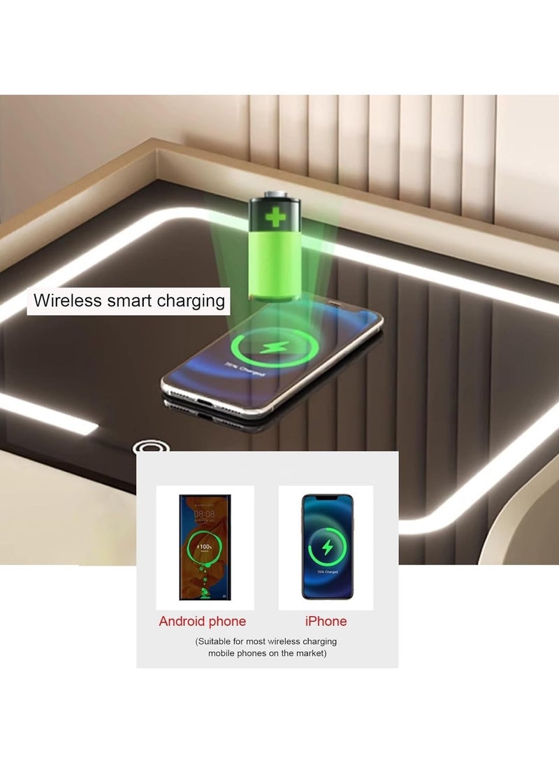 Organized Home Smart Bedside Table Multifunctional Wireless Charging USB Port and Bluetooth Speaker for Home Living Room Bedroom Hotel Office - Image 3