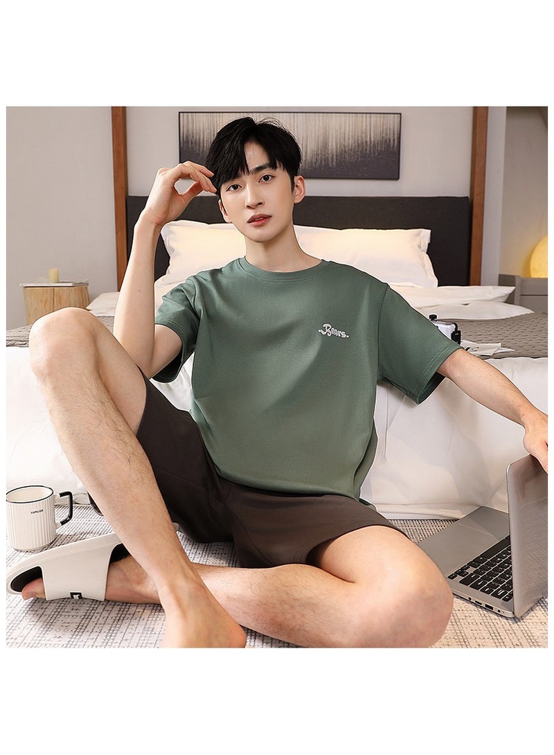 Fashionable Men's Summer Casual Short Sleeved Shorts Home Suit  - Image 1