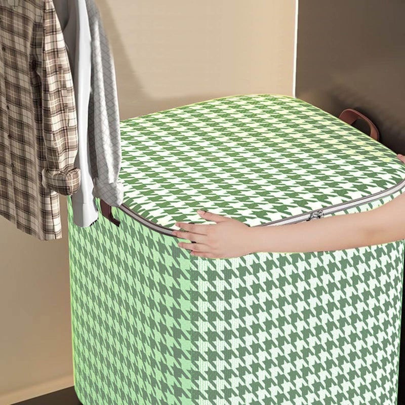 Large 180L Green Storage Box Foldable Heavy Duty Stackable Bedding Organizer - Image 5