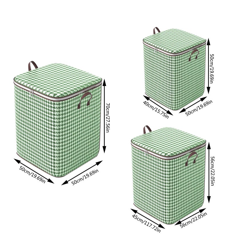 Large 180L Green Storage Box Foldable Heavy Duty Stackable Bedding Organizer - Image 3