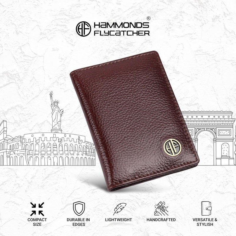 HAMMONDS FLYCATCHER Genuine Leather Card Holder Wallet for Man & Women, RFID Protected ATM/Credit Card Holder Wallet for Men with 6 Slots, Gift for Men, Father, Husband, Boyfriend - Brown - Image 2