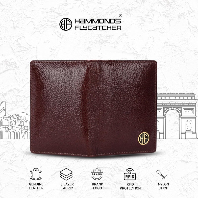 HAMMONDS FLYCATCHER Genuine Leather Card Holder Wallet for Man & Women, RFID Protected ATM/Credit Card Holder Wallet for Men with 6 Slots, Gift for Men, Father, Husband, Boyfriend - Brown - Image 3