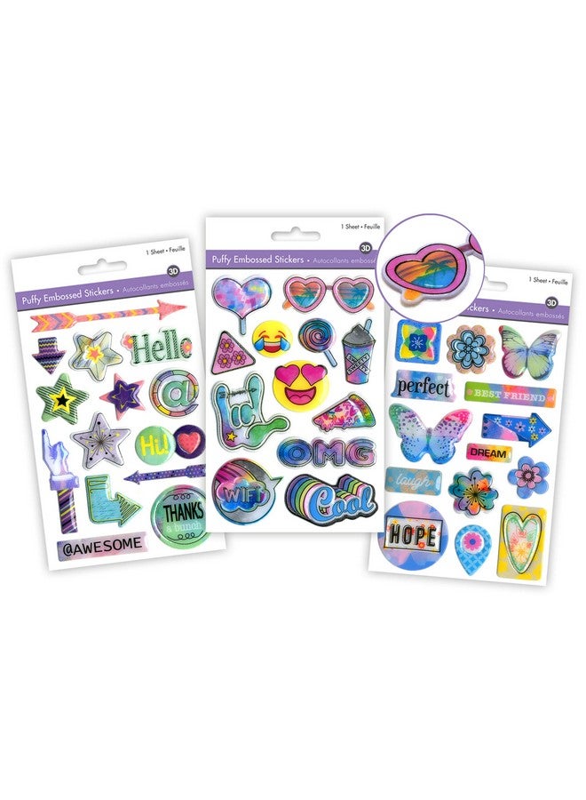 AoneFun Scrapbook Kit For Girls Scrapbook For Kids Scrapbook Stickers For Best Friend Scrapbook Girly Sticker Pack Friends Stickers 3 Packs Puffy Stickers - Image 2