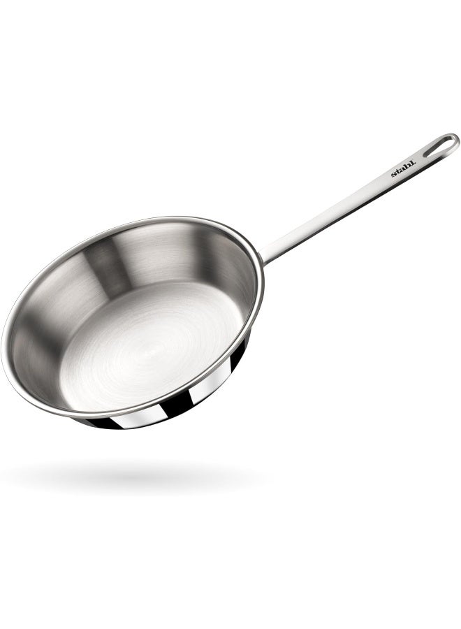Stahl Artisan Triply Stainless Steel Mikro Frypan, Mini Frying Pan, 1 Omelette Pan, Induction & Gas Stove Compatible, 240 ml, 12 cm