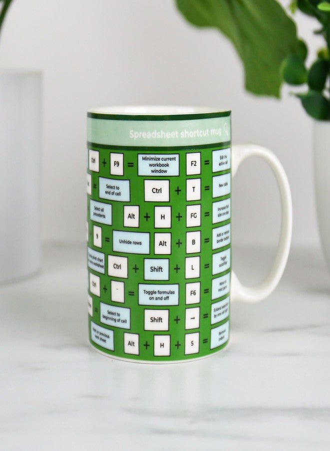 Gift Republic Spreadsheet Shortcut Mug Excel Spreadsheet Geek Novelty Mug Funny Office Coffee Cup Accountant Tax Gift Colleague Coworker Gift Boxed - Image 1