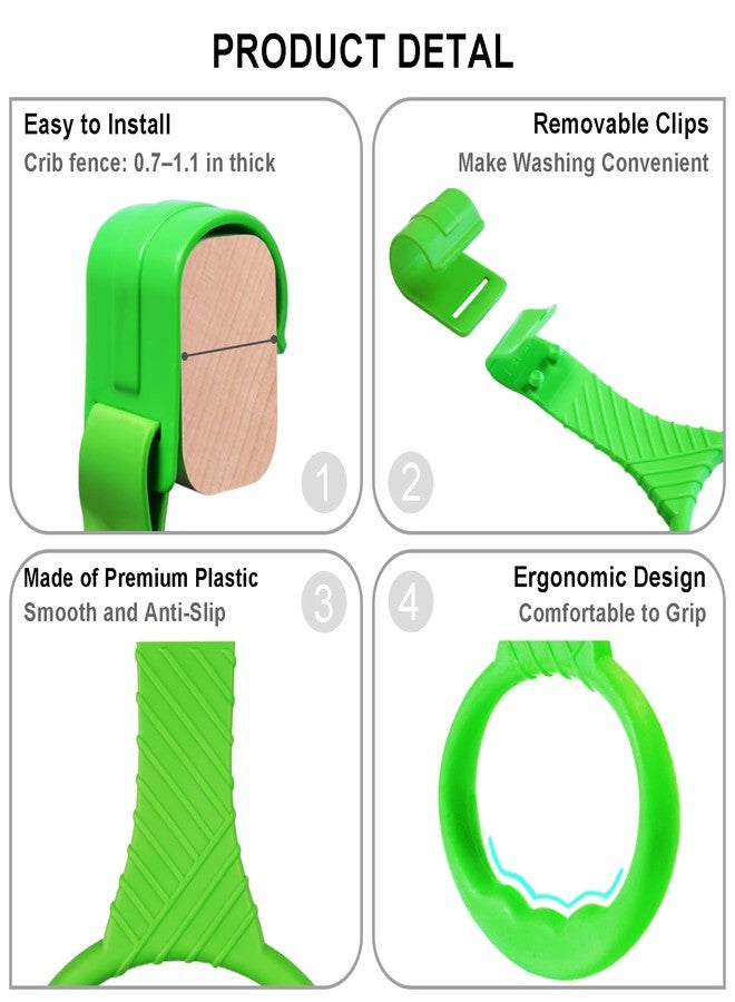 Atopxing 6PCS Playpen Baby Pull Up Rings - Premium Baby Handles for Play Pen Standing Up - Plastic Walking Exercises Assistant Rings for Infants Babies Toddler - Ergonomic Handles - 6 Colors - Image 4