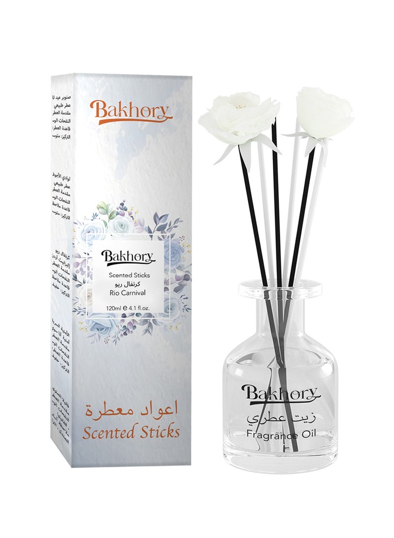 Bakhory Air Freshner Rio Carnival Reed Diffuser Set, Long Lasting Aromatherapy Sticks, 120ml 4.1 Fl. Oz - Image 2