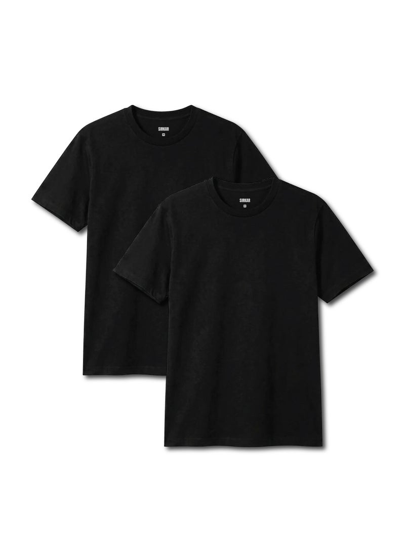 SIRKAR Regular Fit Basic Pack T-Shirts 100% Cotton , Solid - Image 1