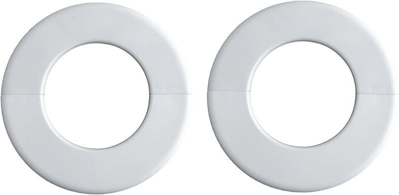 GWYAN 2 Pack Wall Split Flange ABS Round Escutcheon Plate for 3.0"/ 76mm Diameter Pipe Faucet Decoration Accessories (White) - Image 1