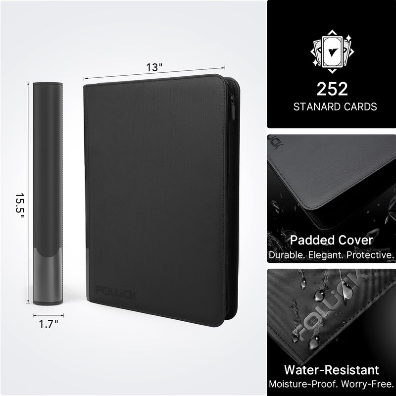 Foluck 9 Pocket Top Loader Binder, Holds 252 Toploaders, 200Pcs Top Loaders & Card Sleeves Included, Side-Loading Trading Card Binder, Premium Collection Album for Pokemon, TCG, MTG, Sports Cards - Image 2