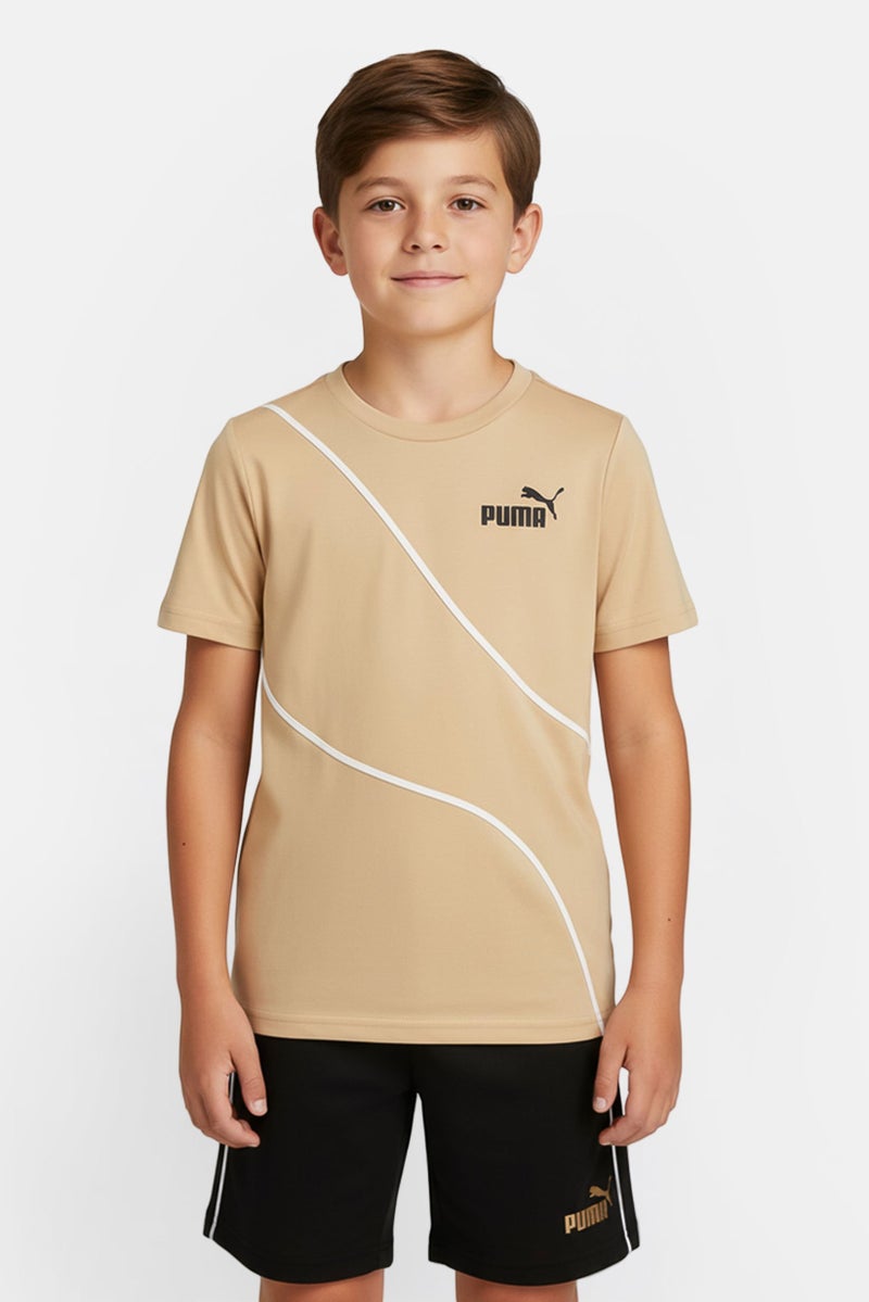 PUMA طقم تي شيرت قصير الأكمام وشورتات بشعار العلامة التجارية للأطفال الأولاد مكون من قطعتين، متعدد الألوان - Image 1