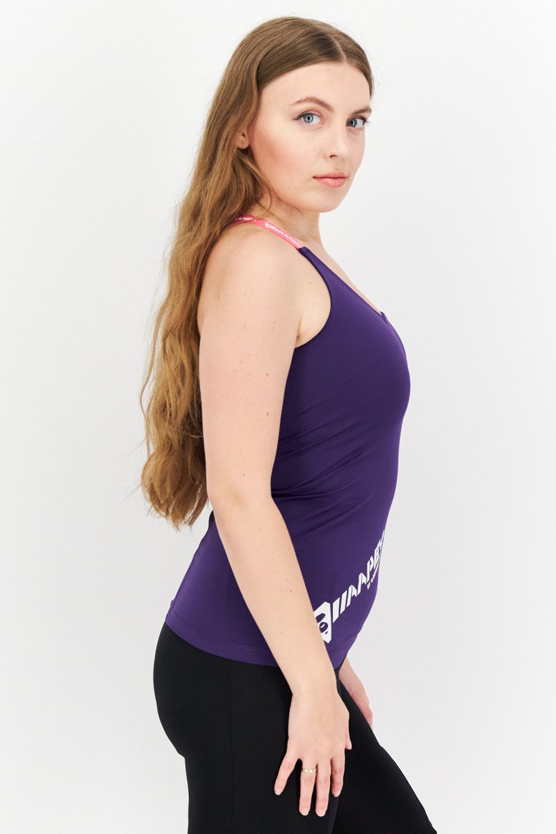 Aape By A Bathing Ape Women Halter Neck Sleeveless Tank Top, Purple - Image 4