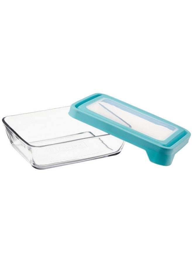 Anchor Hocking حاويات تخزين الطعام الزجاجية من أنكر هوكينج TrueSeal مع أغطية محكمة الإغلاق باللون الأزرق المعدني، سعة 6 أكواب (48 أونصة)، مستطيلة، عبوة من 4 - Image 4