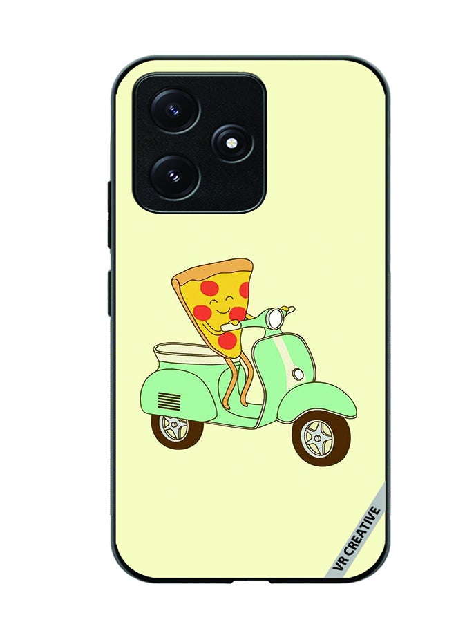 VR CREATIVE Protective Case Cover For Xiaomi Poco M6 Pro 5G Pizza Riding Scooter Design Multicolour - Image 1