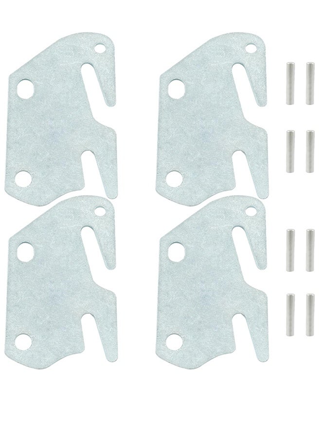 4 Pcs Bed Rail Hook Plates with Screws for Wood Bed Frame Headboard Footboard Replacement - Image 1