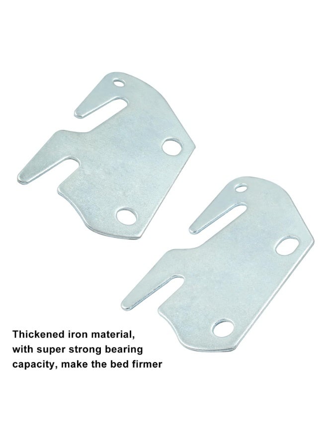 4 Pcs Bed Rail Hook Plates with Screws for Wood Bed Frame Headboard Footboard Replacement - Image 2