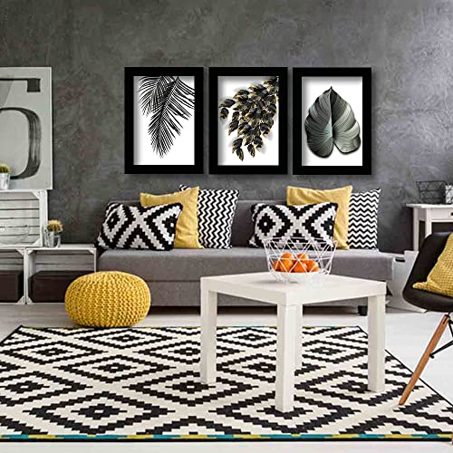 HEVEA Modern Art Framed Wall Posters/Paintings with Frame Wall Paintings Hangings Framed Wall Art Paintings (11 inch x 14 inch, Framed, Black, White) -Set of 3 - Image 4