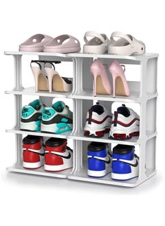 Shoe Racks, Shoe Cubby for Bedroom Plastic Organizer for Closet 8 Tier Shoe Cubby Free Standing Shelves Cabinet Sneaker Storage for Entryway Vertical Tower (White)
