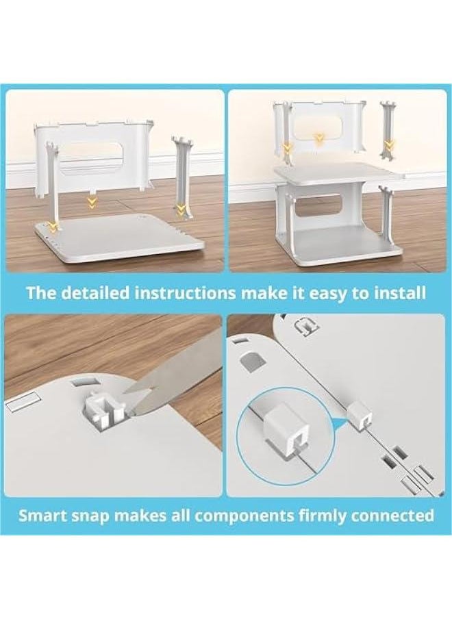 MIXDE - Shoe Racks, Shoe Cubby for Bedroom Plastic Organizer for Closet 8 Tier Shoe Cubby Free Standing Shelves Cabinet Sneaker Storage for Entryway Vertical Tower (White) - Image 1