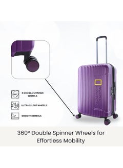NATIONAL GEOGRAPHIC National Geographic Canyon ABS/PC Hardshell Luggage Set Metallic Purple, Durable Lightweight Expandable Anti-theft Zipper TSA Lock Travel Suitcase, 4 Double Wheel 3pcs Trolley Bag (20+24+28 Inch).  - Image 3