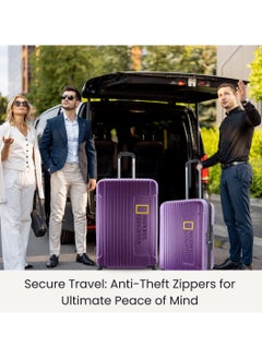 NATIONAL GEOGRAPHIC National Geographic Canyon ABS/PC Hardshell Luggage Set Metallic Purple, Durable Lightweight Expandable Anti-theft Zipper TSA Lock Travel Suitcase, 4 Double Wheel 3pcs Trolley Bag (20+24+28 Inch).  - Image 5