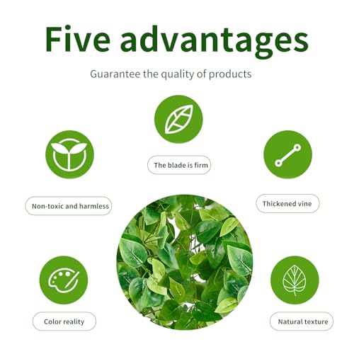 Freyalife Fake Hanging Plants Vines(2pcs)for Room Decor, Artificial Ivy Greenery Garlands for Home Bedroom Living Aesthetic Kitchen Office Wall Patio Bookshelf,Indoor,Outdoor Farmhouse Decorations(No flowerpot) - Image 5