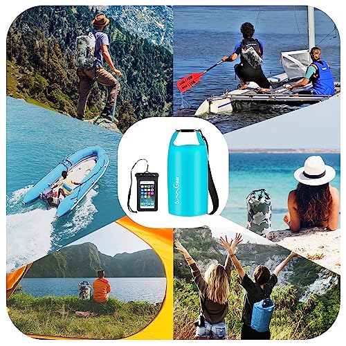 OMGear Waterproof Dry Bag Camping Dry Sack With Phone Pouch 40L/30L/20L/10L/5L Floating Dry Sack for Kayaking Boating Outdoors Activities(Teal,20L) - Image 5