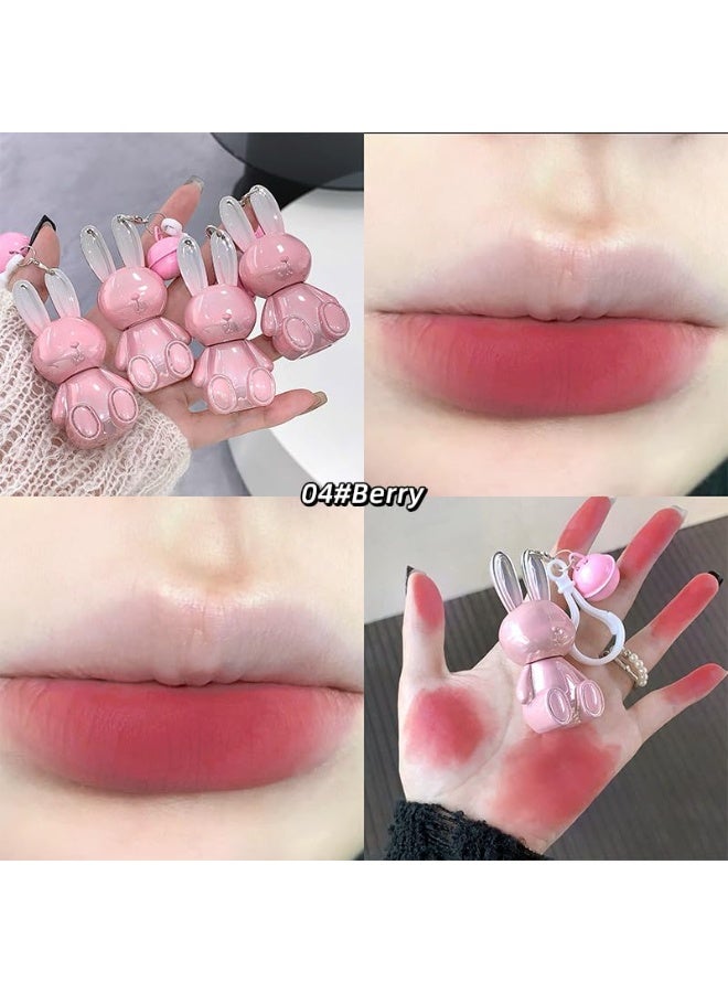 دب جيجي كريم الشفاه "فيلفيت ميست" (Velvet Mist) من Gege Bear | أحمر شفاه كوري بنمط "الأرنب الوردي" (Pink Rabbit) | تركيبة ثابتة مقاومة للتلطخ والانتقال | يمنح الشفاه مظهراً ناعماً وضبابياً | ألوان مطفية (مات) غنية بالأصباغ (وردي، أحمر، خوخي) | قوام خفيف وجيد التهوية يمنح شعوراً بنعومة السحاب | مثالي للمناسبات الخاصة ومكياج النساء والفتيات (الدرجة 04# Berry، وزن 1.8 جم) - Image 4