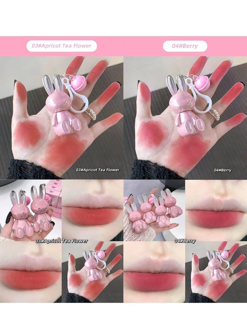 دب جيجي كريم الشفاه "فيلفيت ميست" (Velvet Mist) من Gege Bear | أحمر شفاه كوري بنمط "الأرنب الوردي" (Pink Rabbit) | تركيبة ثابتة مقاومة للتلطخ والانتقال | يمنح الشفاه مظهراً ناعماً وضبابياً | ألوان مطفية (مات) غنية بالأصباغ (وردي، أحمر، خوخي) | قوام خفيف وجيد التهوية يمنح شعوراً بنعومة السحاب | مثالي للمناسبات الخاصة ومكياج النساء والفتيات (الدرجة 04# Berry، وزن 1.8 جم) - Image 3