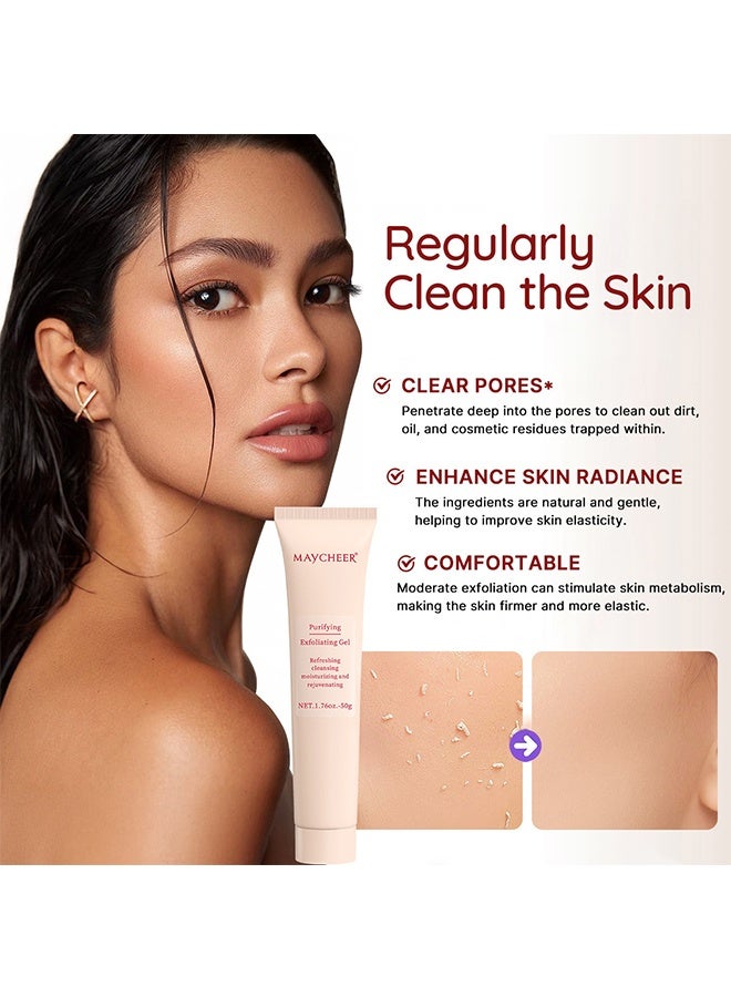 MAYCHEER Purifying Exfoliating Gel, Face Facial Exfoliator Cleanser - Exfoliating Gel Wash Face, Gentle Exfoliat-ing Scrub For Face, Facial Purify-ing Exfoliator Cleanser - Image 2