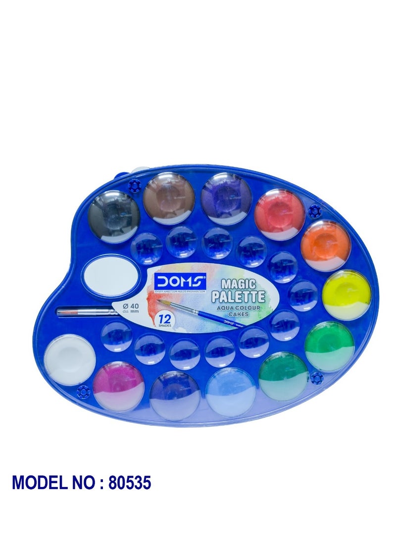 Doms 12 Shades 40mm Water Colour Cakes DOMS MAGIC PALETTE DOMS Magic Palette: Unleash Your Creativity with Vibrant Colors, Seamless Blending & More - Image 4