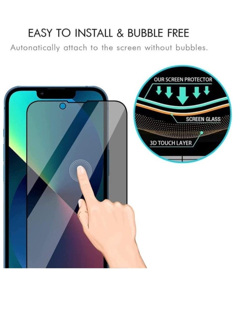Raxoom iPhone 14 Plus Privacy Screen Protector Anti-Spy Tempered Glass Film 9H Hardness Scratch Resistant Bubble Free Anti Spy Tempered Glass Screen Protector - Image 5