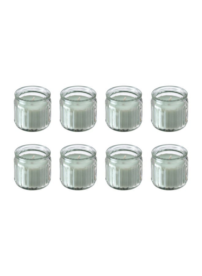 Baitique 8-Piece Scented Glass Candle Set – Apple, Light Green, 12-Hour Burn - Image 1