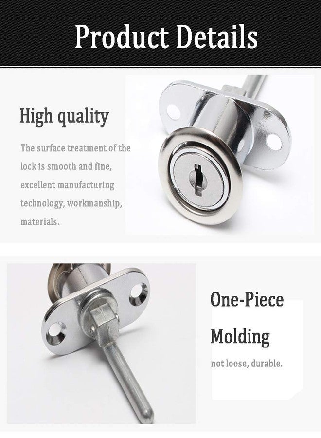 NGe 19mm Drawer Lock, 3/4” Cylinder Diameter Computer Desk Triple Lock, with Keys (Keyed Different), 2Pcs - Image 3
