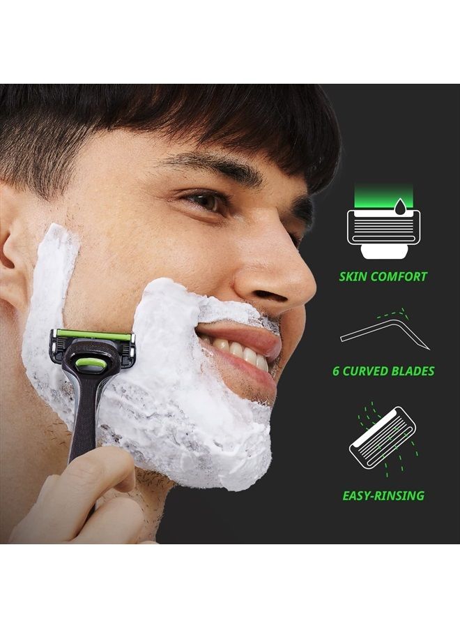 Dorco Pace 6 Pro - Six Blade Razor System with Trimmer - 12 Pack Refill (No Handle) - Image 5